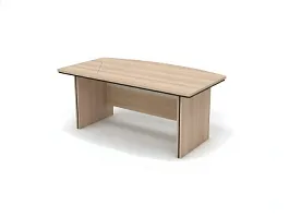 БЕРЛИН / BERLIN Стол руководителя прямой составной 1800х1000х760 Акация/Черный - Фото предпросмотра