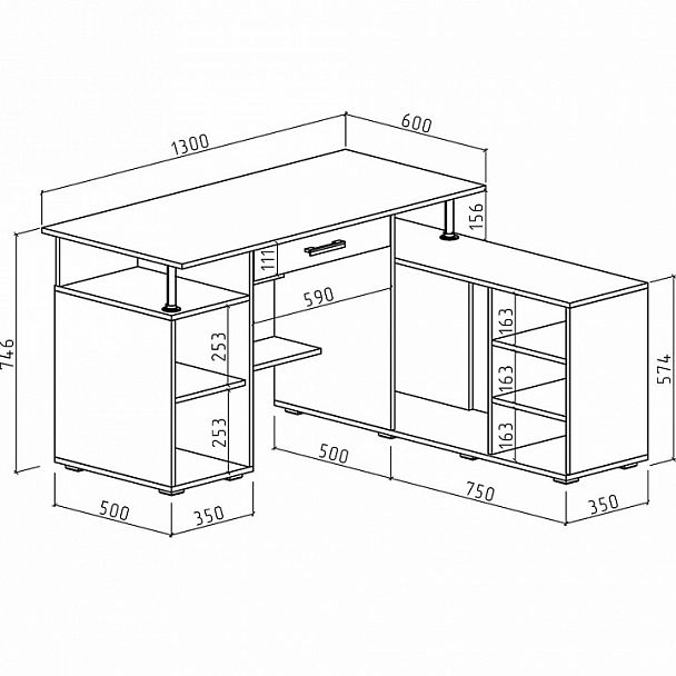 Стол письменный Амбер-10Я - Вид 2