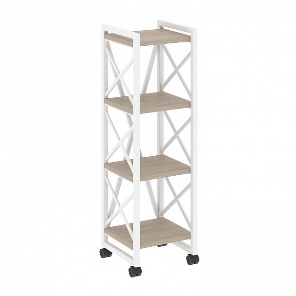 Стеллаж на колесах "Loft" VR.L-MST.K-4.4 дуб аттик/белый - Вид 1