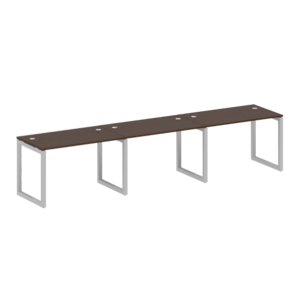 Metal System Quattro Р. ст. на 3 раб. места на О-образном м/к 50БО.СМ-3.2 Венге/Серый металл 3600*720*750 - Вид 1