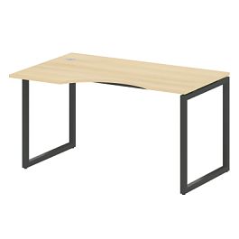 Metal System Quattro Стол криволинейный левый на О-образном м/к 40БО.СА-2 (L) Акация/Антрацит металл 1400*900*750 - Фото предпросмотра