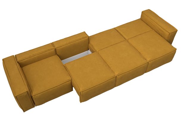 Диван прямой Лига-081 НПБ МегаЛонг Велюр желтый - Вид 9
