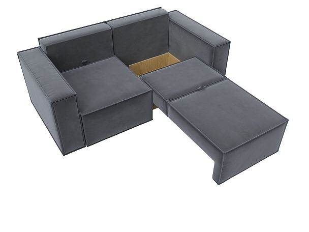 Диван прямой Куба мини Велюр серый - Вид 7