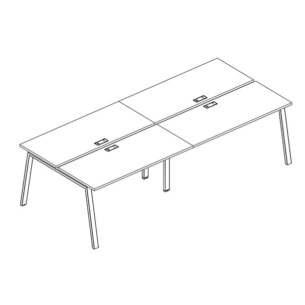 Рабочая станция на металлокаркасе TRE (4х120) A4 А4 Б3 170-2 БП белый премиум / металлокаркас белый - Вид 3