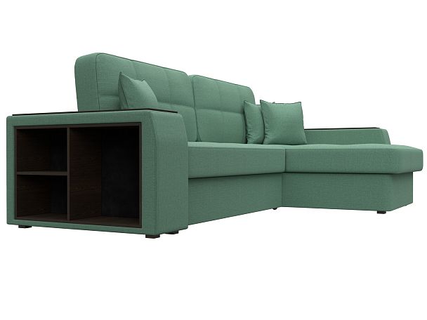 Диван угловой Брюссель правый угол Рогожка зеленый - Вид 3