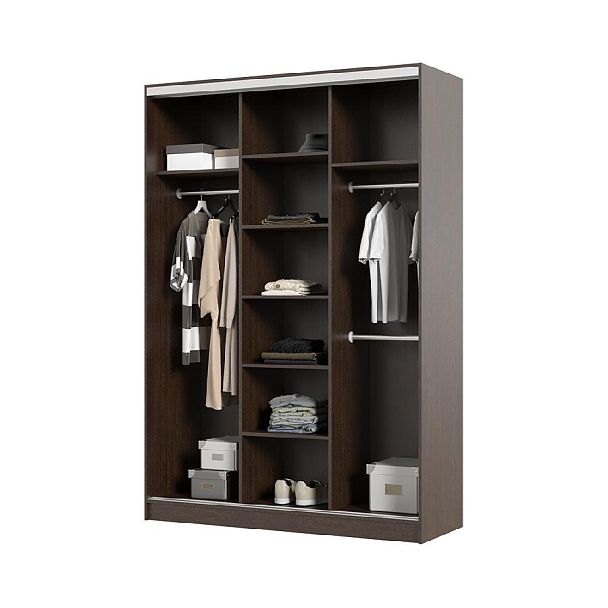 Альянс 1,5 м шкаф-купе (1500*2200*610 мм) венге/венге - Вид 2