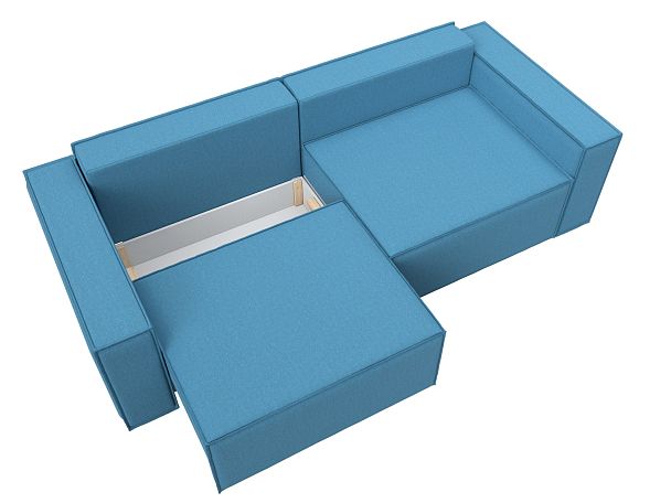 Диван прямой Куба Рогожка голубой - Вид 7