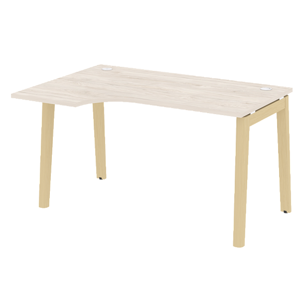Onix Wood Стол эргономичный левый OW.SA-2 (L) Денвер светлый/Дуб светлый/Белый металл 1380*980*750 (720/460) - Вид 1