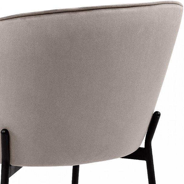Стул кухонный Миэль серо-бежевый велюр/черный - Вид 10