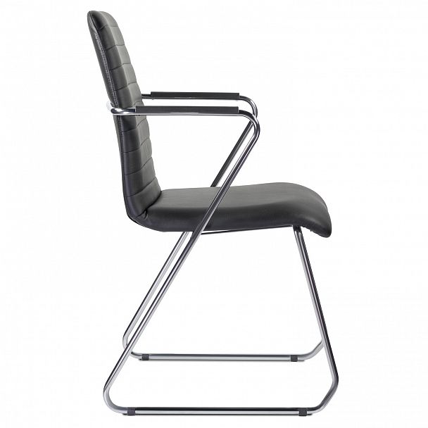 Кресло для приемных и переговорных BRABIX "Visit CF-101", хром, экокожа, черное, 532559 - Вид 6