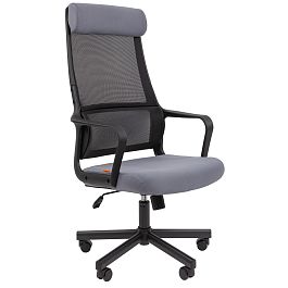 Кресло CHAIRMAN 590, ткань/сетка, черный/серый - Фото предпросмотра