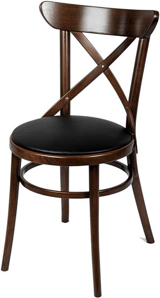 Комплект венских деревянных стульев Виен темный орех/коричневая экокожа, 4 шт. - Вид 1