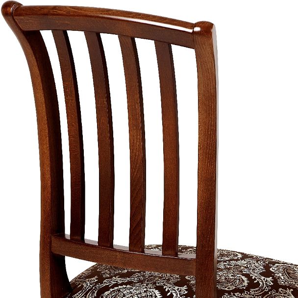 Комплект деревянных стульев с мягким сиденьем Бэль Античный орех/Темно-коричневый жаккард, 2 шт. - Вид 9