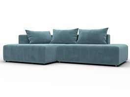 Диван угловой Лига-103 НПБ угол левый Велюр бирюзовый - Фото предпросмотра