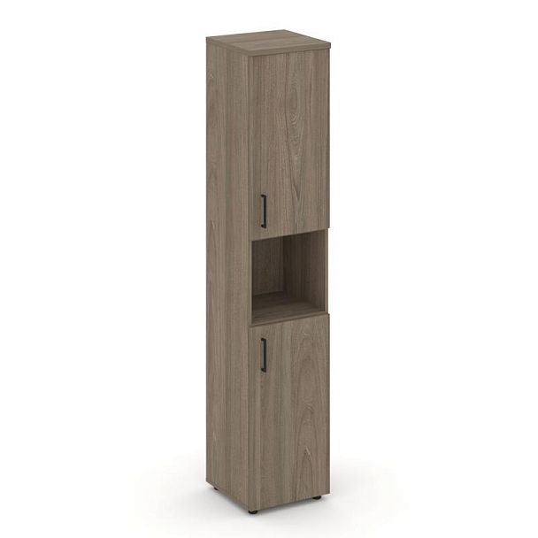 Стайл Проджект Шкаф высокий узкий SN.STU.E-107(R) Вяз Благородный/Черный Ручки 400*400*1982 - Вид 1