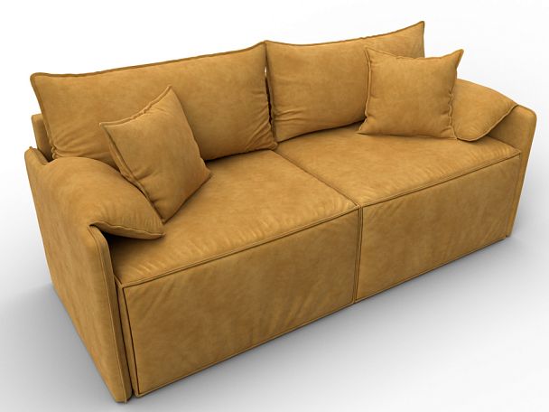 Диван прямой модульный Лига-106 Велюр желтый - Вид 6