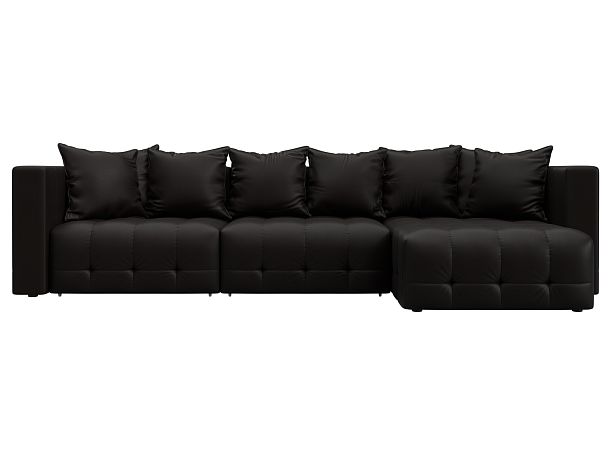 Диван угловой Лига-052 НПБ Лонг угол универсальный Экокожа коричневый - Вид 2