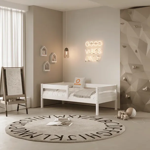 Кровать Пони 800х1600, сосна, цвет белый, без ящиков - Вид 7