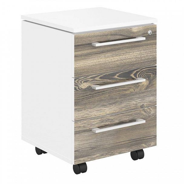 Тумба "Morris" MMC-3D.А белый/ дуб базель - Вид 1