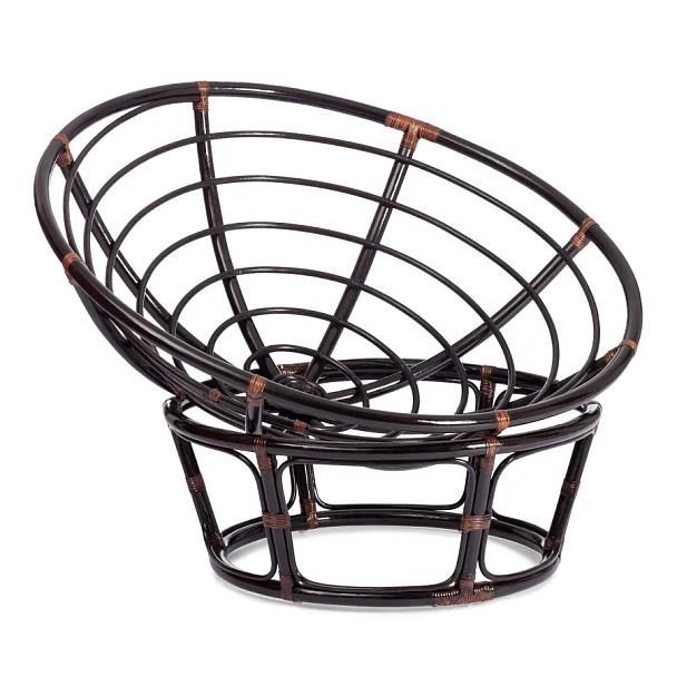 Кресло Папасан/Papasan (23/01 W) /с подушкой и ремешками/Antique brown (античный черно-коричневый) - Вид 6