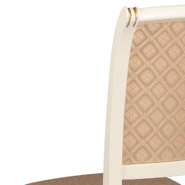 Комплект деревянных стульев с мягким сиденьем Арктос Слоновая кость с золотой патиной/Бежевый жаккард, 2 шт. - Вид 10