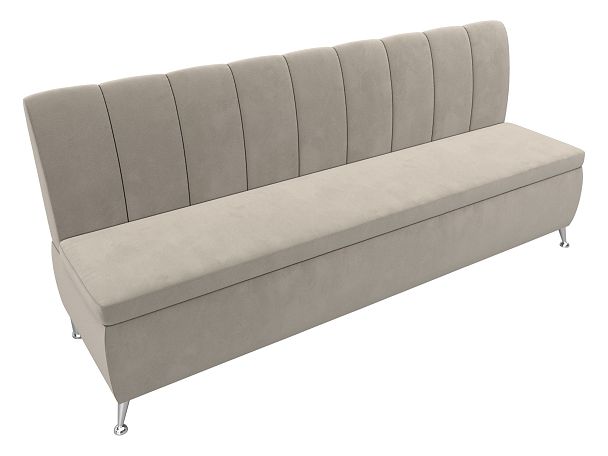 Кухонный прямой диван Кантри (полностью микровельвет бежевый) - Вид 5