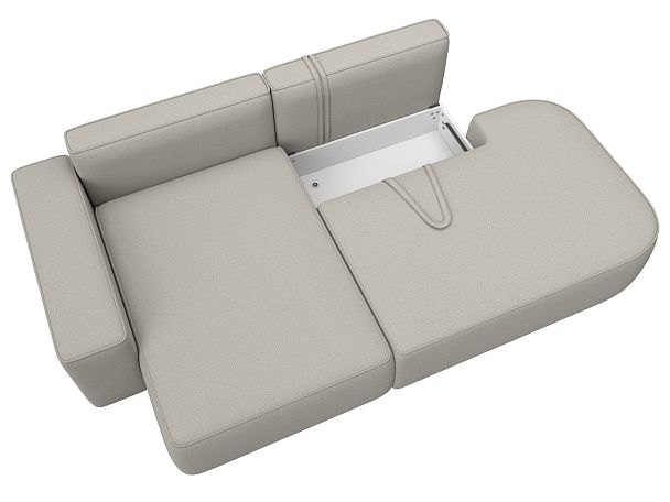 Диван угловой Лига-065 угол левый Рогожка бежевый - Вид 7