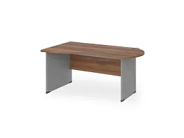 БЕРЛИН / BERLIN Стол асимметричный левый 1400х800х740 Орех Вармия/Серый - Фото предпросмотра