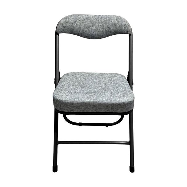 Стул складной для дома и офиса РС04К комфорт, черный каркас, рогожка светло-серая - Вид 4