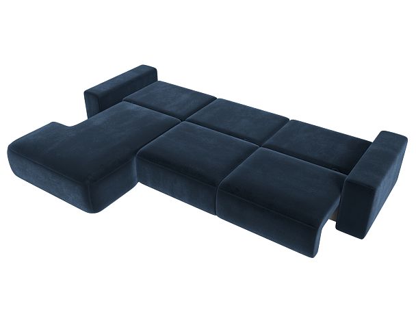 Диван угловой Лига-036 НПБ Классик Лонг левый угол Велюр синий - Вид 10