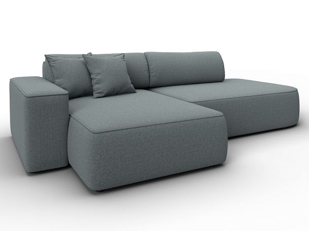 Диван угловой Лига-065 БП угол левый Рогожка серый - Вид 2