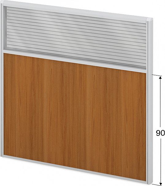 Модуль комбинированный "Мобильные офисные перегородки «Логика»" ПК-ЛГ-МДК138х140/90Ж/Д-В1-307 серый - Вид 1