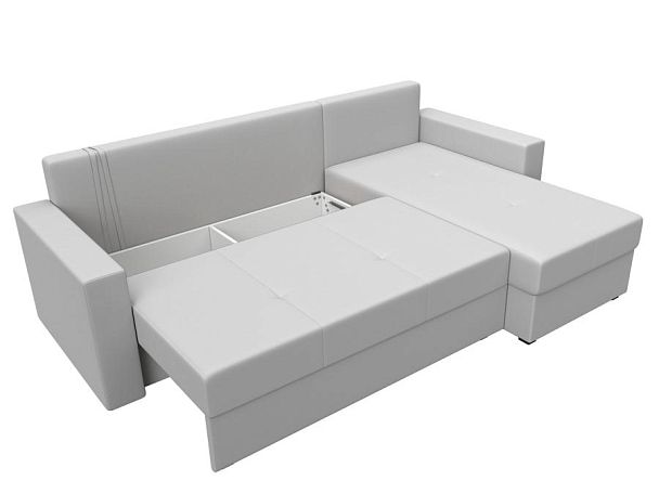 Диван угловой Верона Лайт угол правый (полностью экокожа белая) - Вид 7