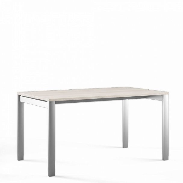 Стол прямой на металлоопорах Tess Metal 160x80x75 светлый дуб - Вид 1