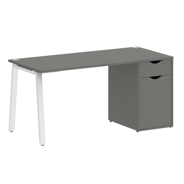 Home Office Стол письменный VR.SP-3-158.1.A Металлик/Белый металл 1580*720*750 - Вид 1