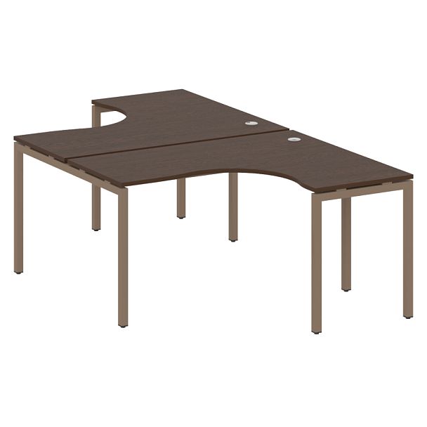 Metal System Quattro Р. ст. криволинейная на П-образном м/к 40БП.РАС-СА-2.3 Венге/Мокко металл 1400*2435*750 - Вид 1