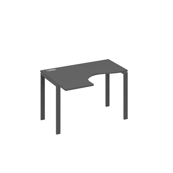 Стол эргономичный левый "Классика" на металлокаркасе UNO A4 А4 Б1 031 БП антрацит премиум / металлокаркас антрацит - Вид 1