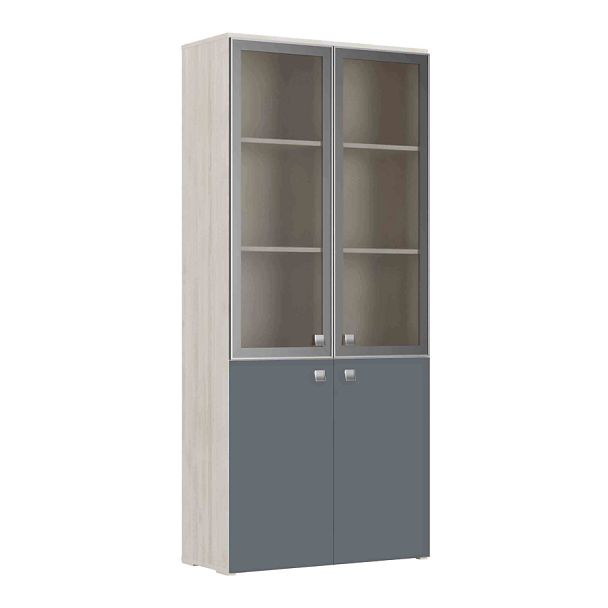 Шкаф для бумаг стекло Zion 92x42x209 дуб шамони светлый - Вид 1