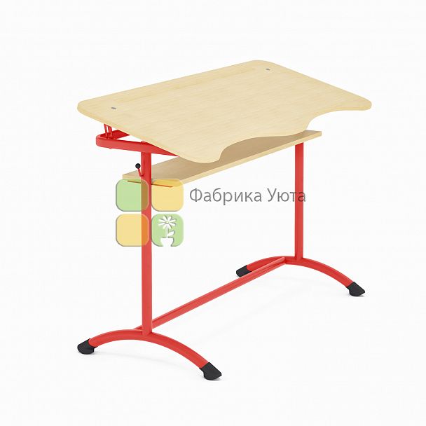 Парта двухместная ЭКСТРА (Р) с полкой и угл. накл. стол., рег (2-4 гр) - Вид 3