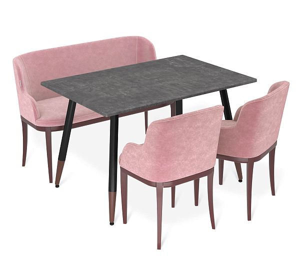 Обеденная группа Sheffilton SHT-DS272 сангай/пыльная роза/черный/темный орех - Вид 2