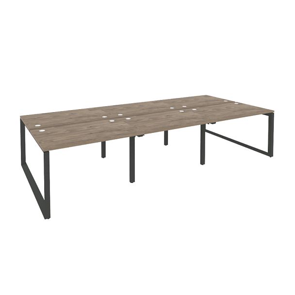 Onix Рабочая станция на О-образном м/к O.MO-D.RS-6.2.8 Тиквуд темный/Антрацит металл 3540*1635*750 - Вид 1