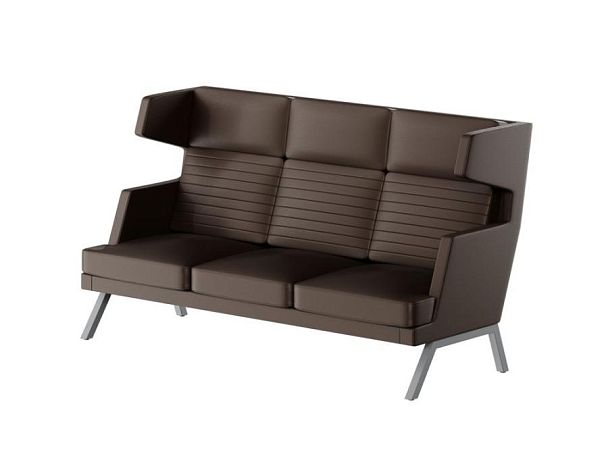 Aldo Диван трёхместный высокий ALD-03 Линкольн 221/Металл Серый 2010*960*1180 - Вид 1