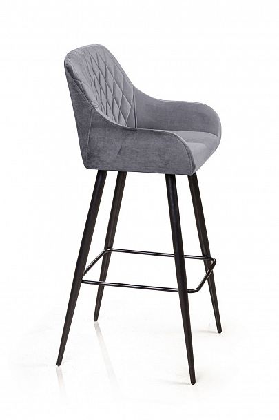 Стул барный Robert, бархат светло-серый 26 - Вид 3