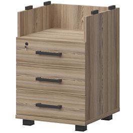 Корпус тумбы приставной НТ-320.Ч Дуб сафари 438x444x732 Аргентум - Фото предпросмотра