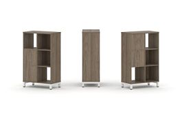 Стайл Проджект Набор стеллажа 2-х сторон., 3 яр. SN.NSD-321 Вяз Благородный/Металл Белый 754*400*124 - Фото предпросмотра