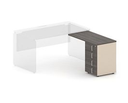 RAC025-40x49 ACCORD Основание тумбы, без топа, 4 ящика, правое 408х495х670 Дуб Термо/Кашемир - Фото предпросмотра