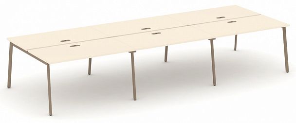 Рабочая станция на 6 мест "ESTETICA" ES.D.RS-6.3-LP Сатин - Вид 1