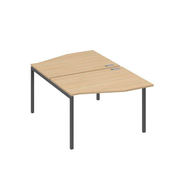 Рабочая станция металлокаркас DUE столы Техно (2х120) A4 А4 Б2 189 БП натуральный дуб / металлокаркас антрацит - Вид 1