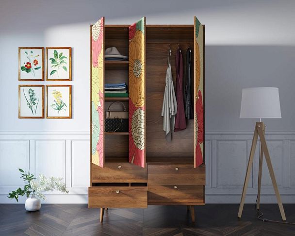 Шкаф трехстворчатый Berber принт 5 арт BB02/Print_05 - Вид 2