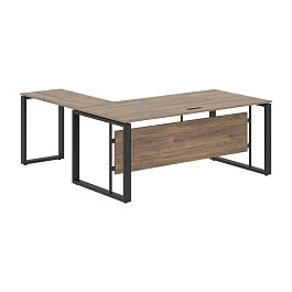 Стол руководителя угловой ECT 1819 Кария Пальмира/Антрацит 1800х1900х750 ENIO - Фото предпросмотра